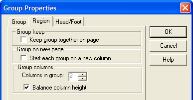 Group Region Properties
